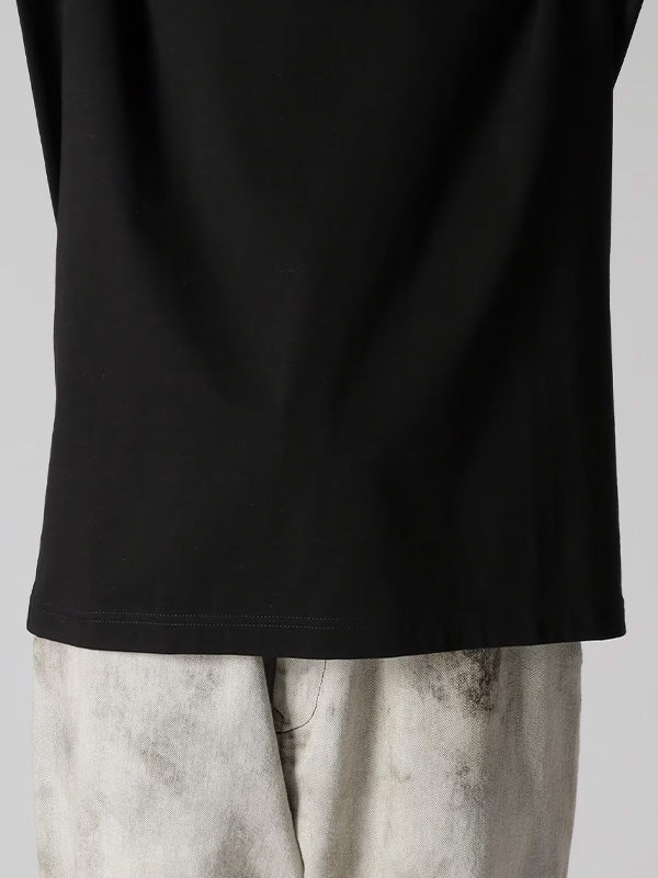 【Y's - ワイズ】MERCERIZED JERSEY YS STITCH LONG T B /BLACK (Tシャツ/ブラック)