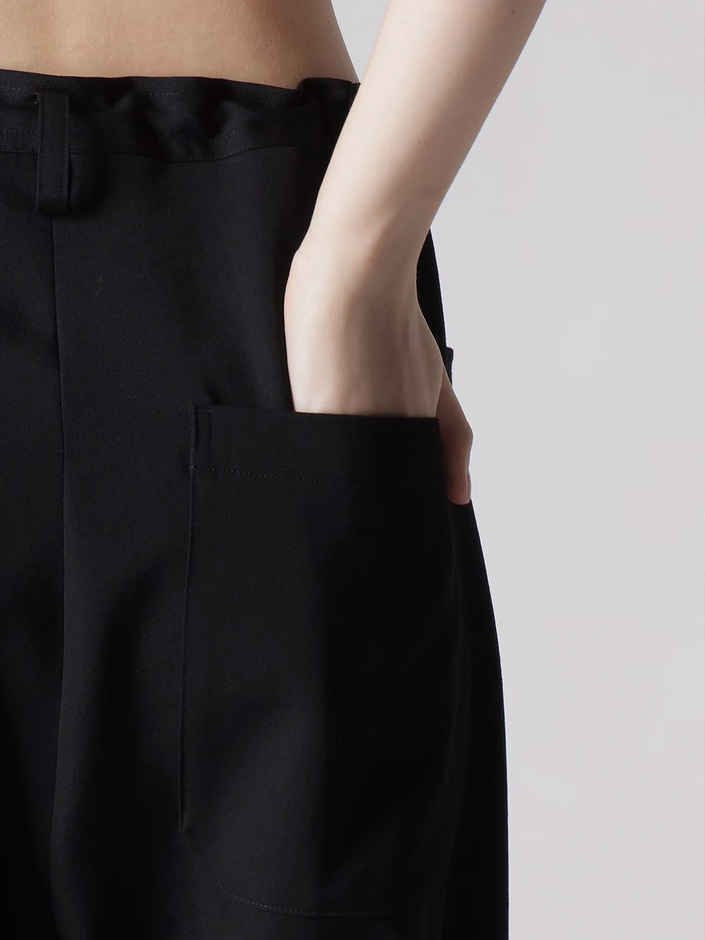 【Y's- ワイズ】WOOL GABARDINE LONG STRAIGHT PANTS/ BLACK(パンツ/ブラック)