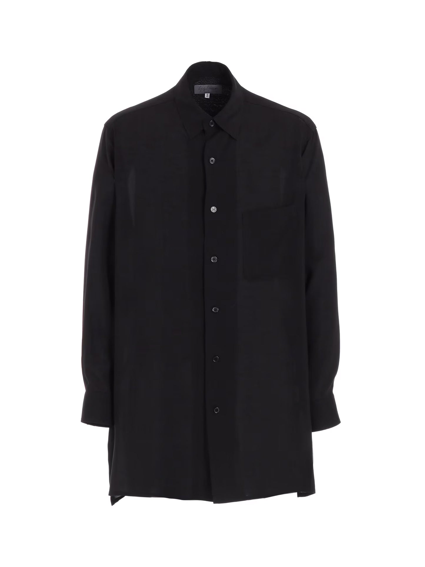 【Yohji Yamamoto POUR HOMME - ヨウジヤマモト プールオム】CM CELLULOSE LAWN STANDARD OVERSIZE SHIRT(シャツ/ブラック)