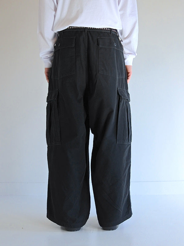 【ANACHRONORM - アナクロノーム】AN381 COTTON SUEDE WIDE BAKER 6P PANTS / BLACK (パンツ/ブラック)