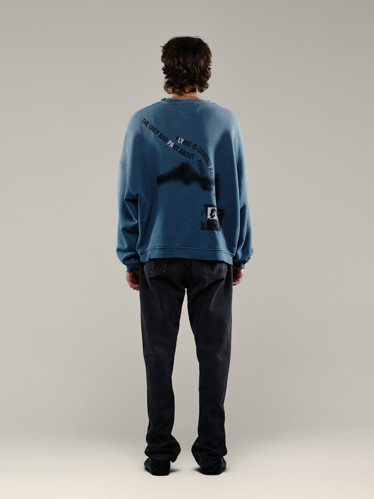 【PALY HOLLYWOOD - パリーハリウッド】STREETWISE AIRBRUSH CREW NECK / BLUE (クルーネックスウェット/ブルー)