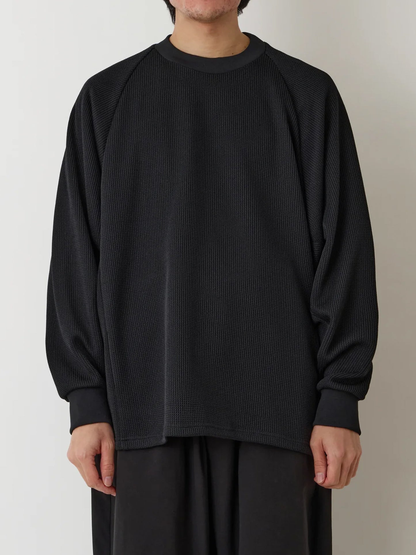 【White Mountaineering - ホワイトマウンテニアリング】RAGLAN OVER SIZED PULLOVER / BLACK(ラグランプルオーバー/ブラック) (コピー)