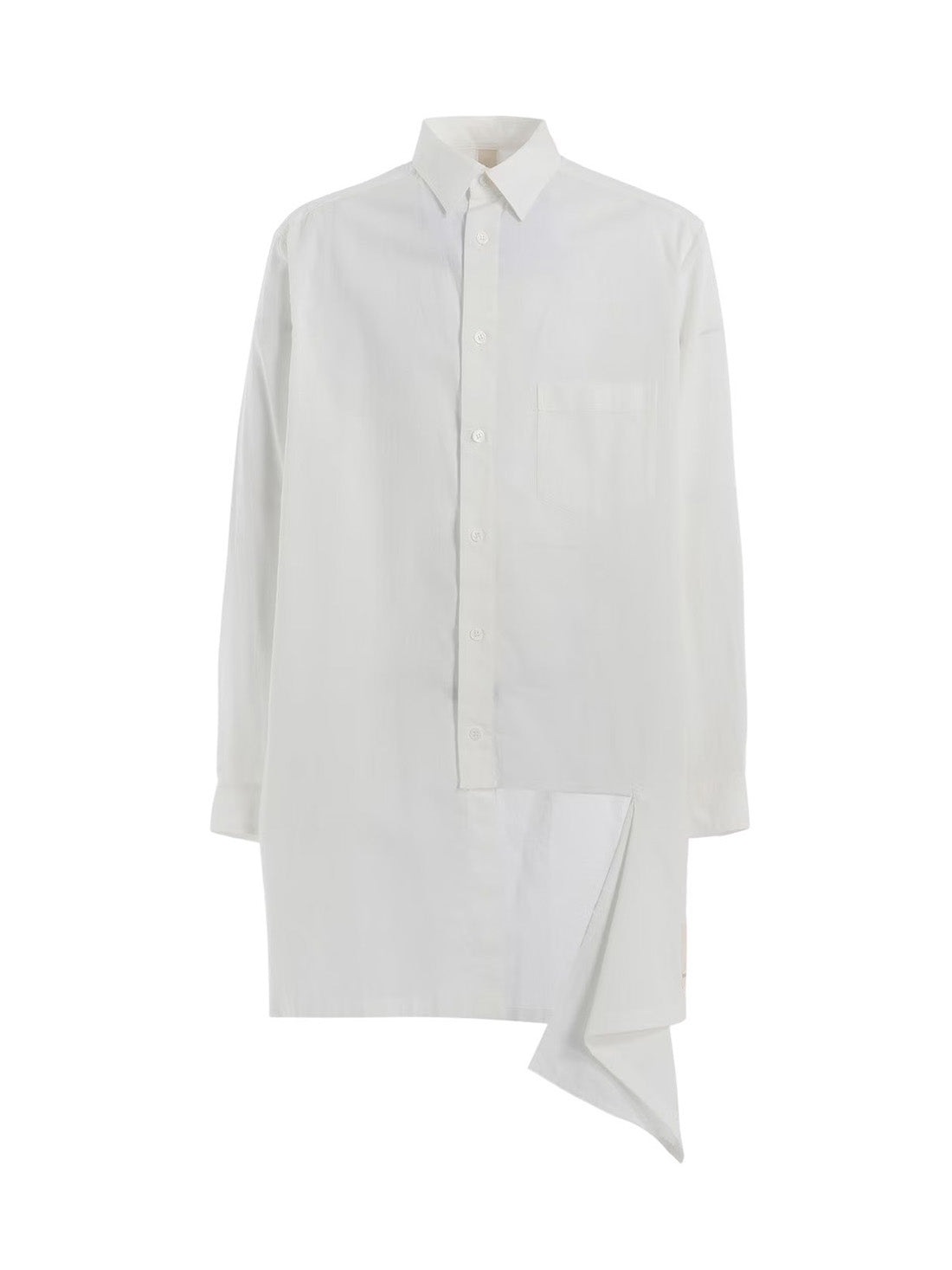 【Ground Y - グラウンドワイ】LIGHT COTTON TWILLL WASH ONC LEFT FRONT CUT-OUT SHIRT / WHITE(シャツ/ホワイト)