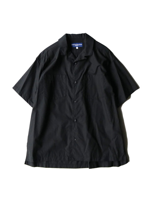 【White Mountaineering - ホワイトマウンテニアリング】BROAD OPEN COLLAR SHIRT / BLACK(シャツ/ブラック)