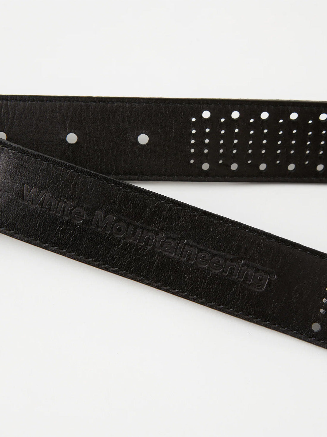 【White Mountaineering - ホワイトマウンテニアリング】PUNCHING LEATHER BELT / BLACK (ベルト/ブラック)
