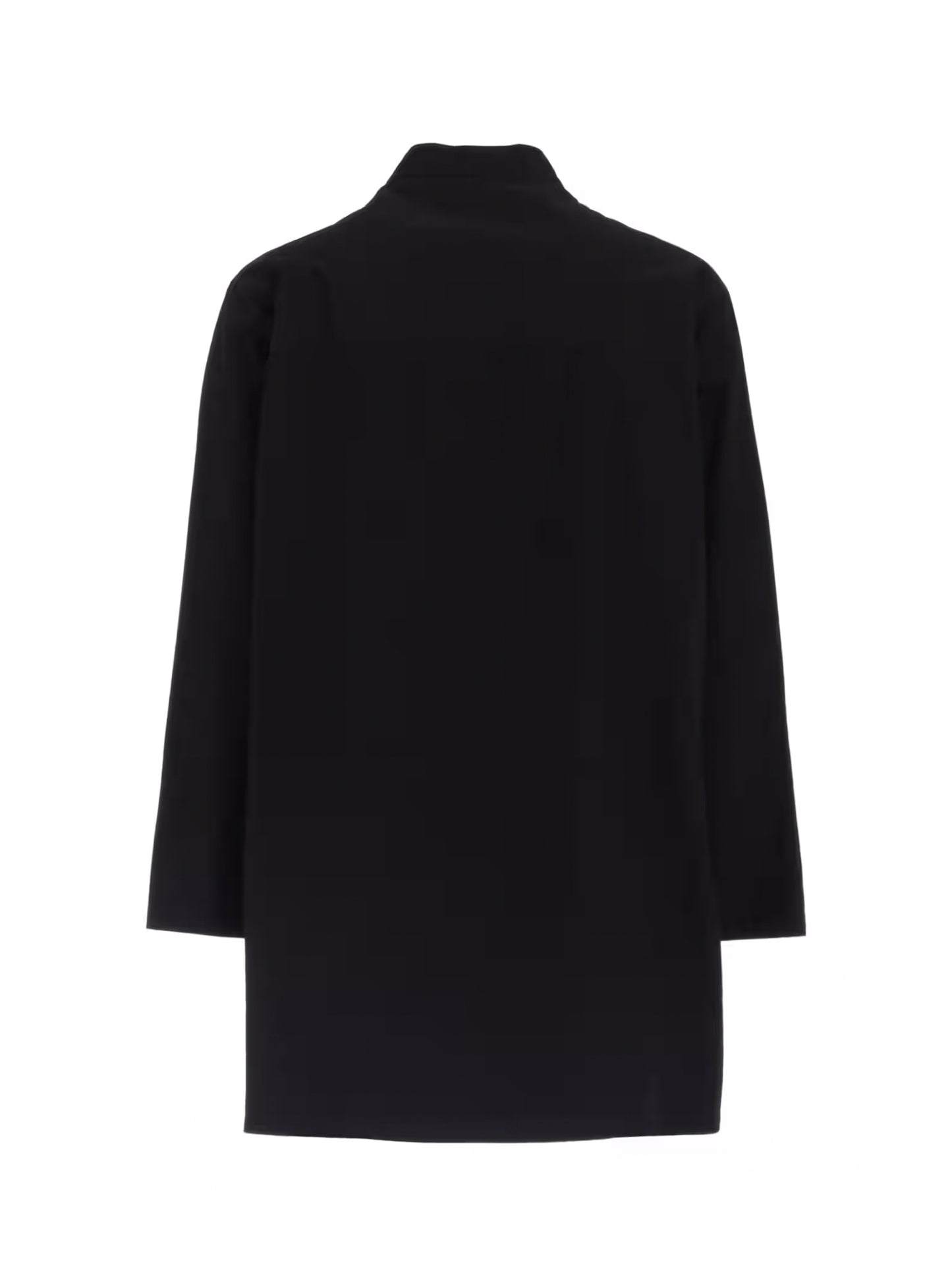 【Yohji Yamamoto POUR HOMME - ヨウジヤマモト プールオム】CHAIN STITCH BROAD MANDARIN COLLAR BLOUSE(シャツ/ブラック)