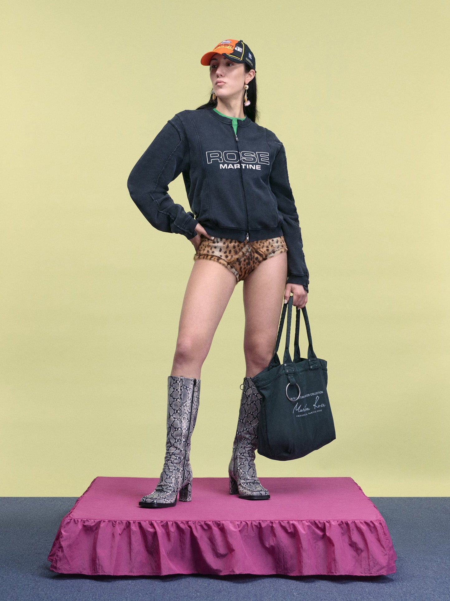 【Martine Rose - マーティンローズ】SHRUNKEN ZIP UP CREW / BLACK (ジャケット/ブラック)