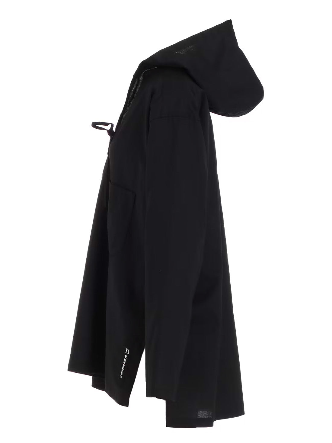 【Y's - ワイズ】Y's BORN PRODUCT THIN COTTON TWILL HOODIE PULL OVER / BLACK (パーカー/ブラック)