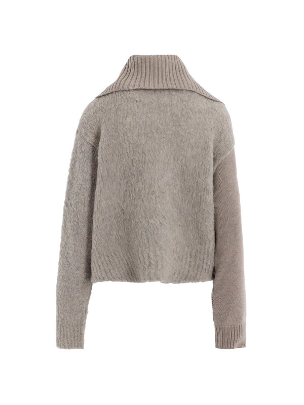 【Y's - ワイズ】TOGGLE BUTTON ASYMMETRIC CARDIGAN / BEIGE (ニット/ベージュ)