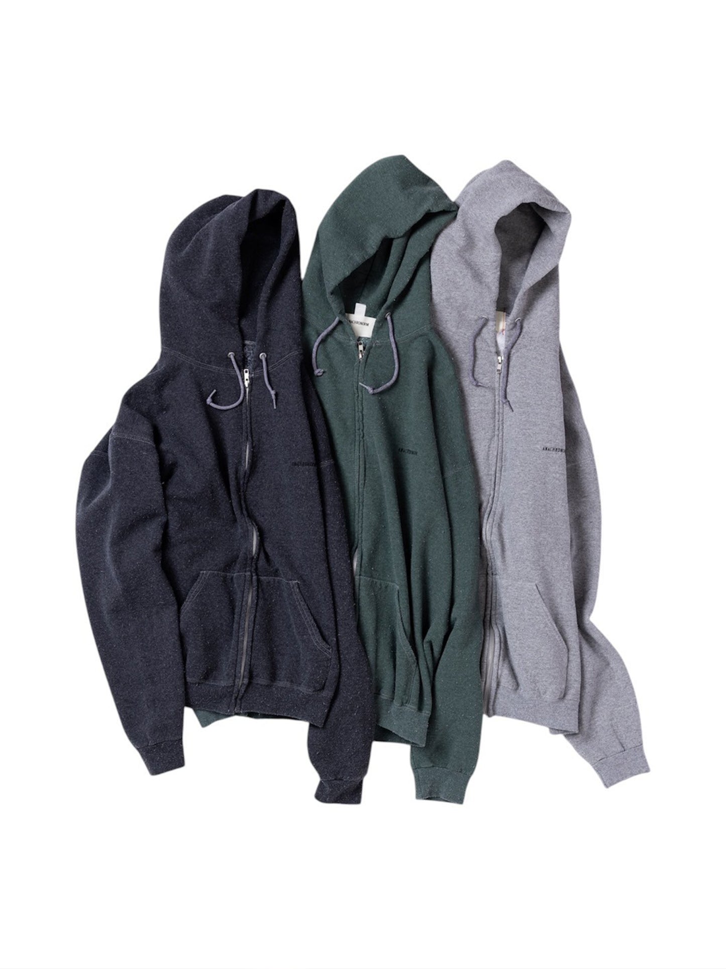 【ANACHRONORM - アナクロノーム】 AN338 DYED 50/50 PRINTED FULLZIP PARKA / GREEN DYED (フーディ/グリーン)