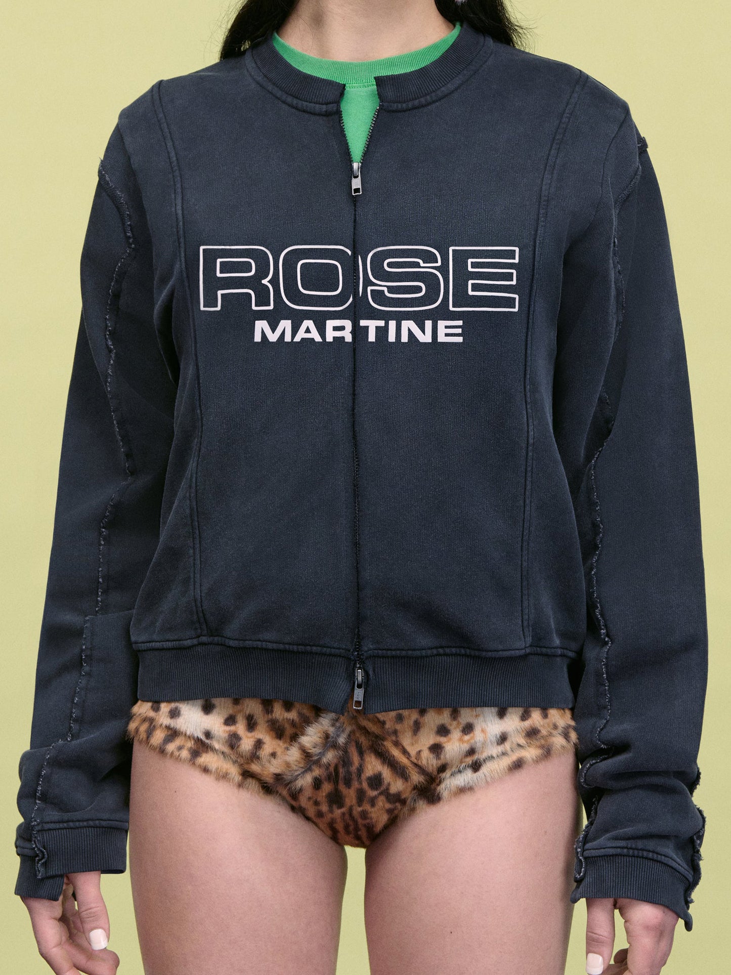 【Martine Rose - マーティンローズ】SHRUNKEN ZIP UP CREW / BLACK (ジャケット/ブラック)