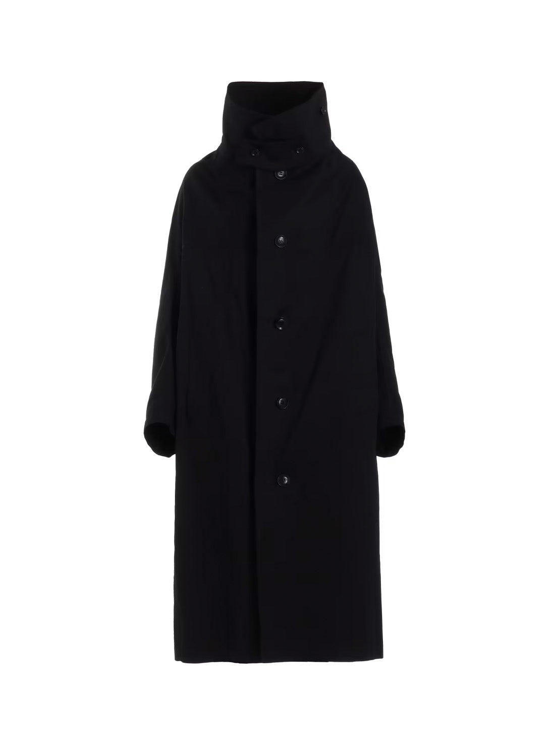 【Y's - ワイズ】Y's BORN PRODUT COTTON TWILL LONG CAPE COAT / BLACK (コート/ブラック)