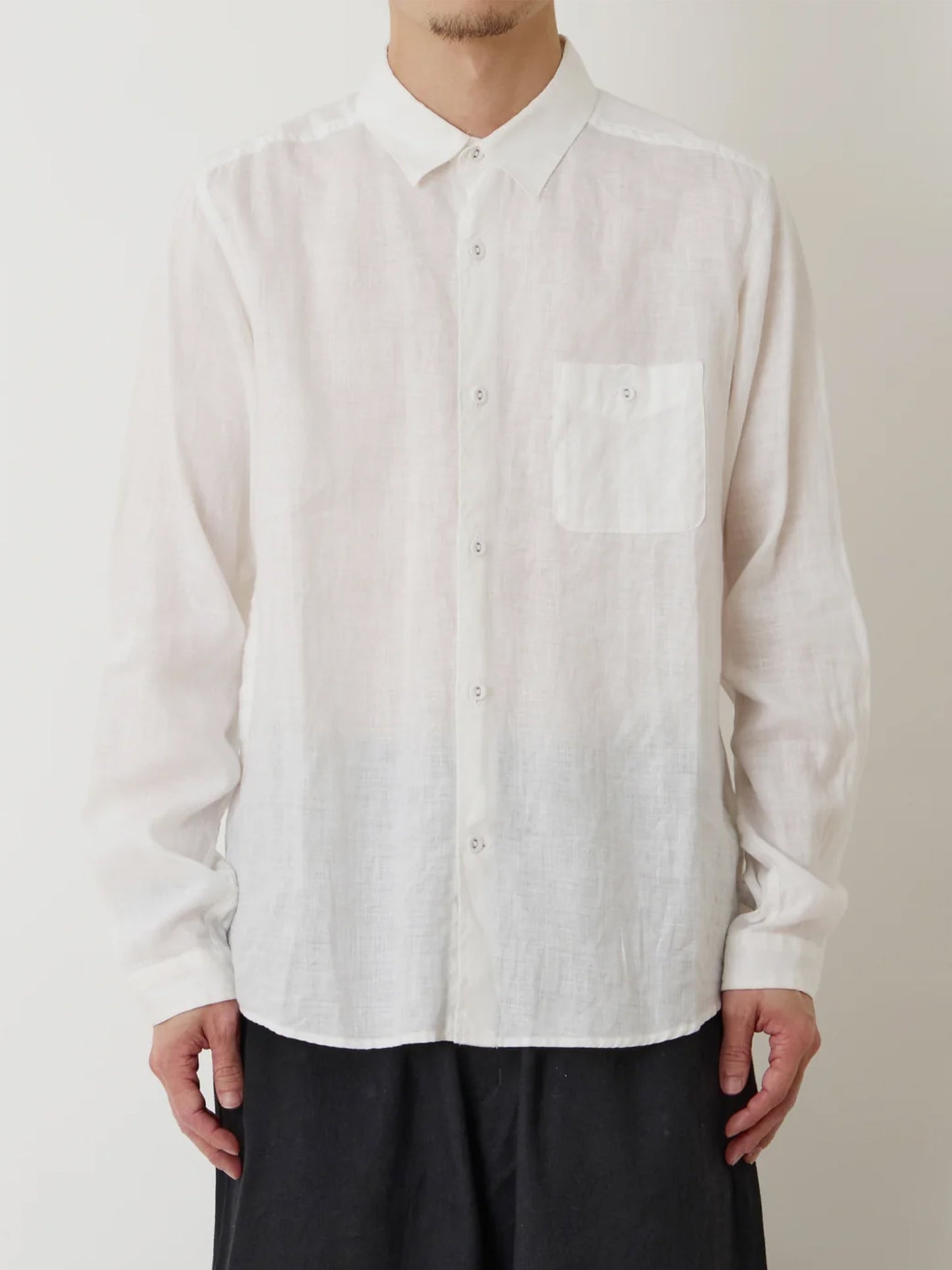 【White Mountaineering - ホワイトマウンテニアリング】LINEN SHIRT / WHITE (シャツ/ホワイト)