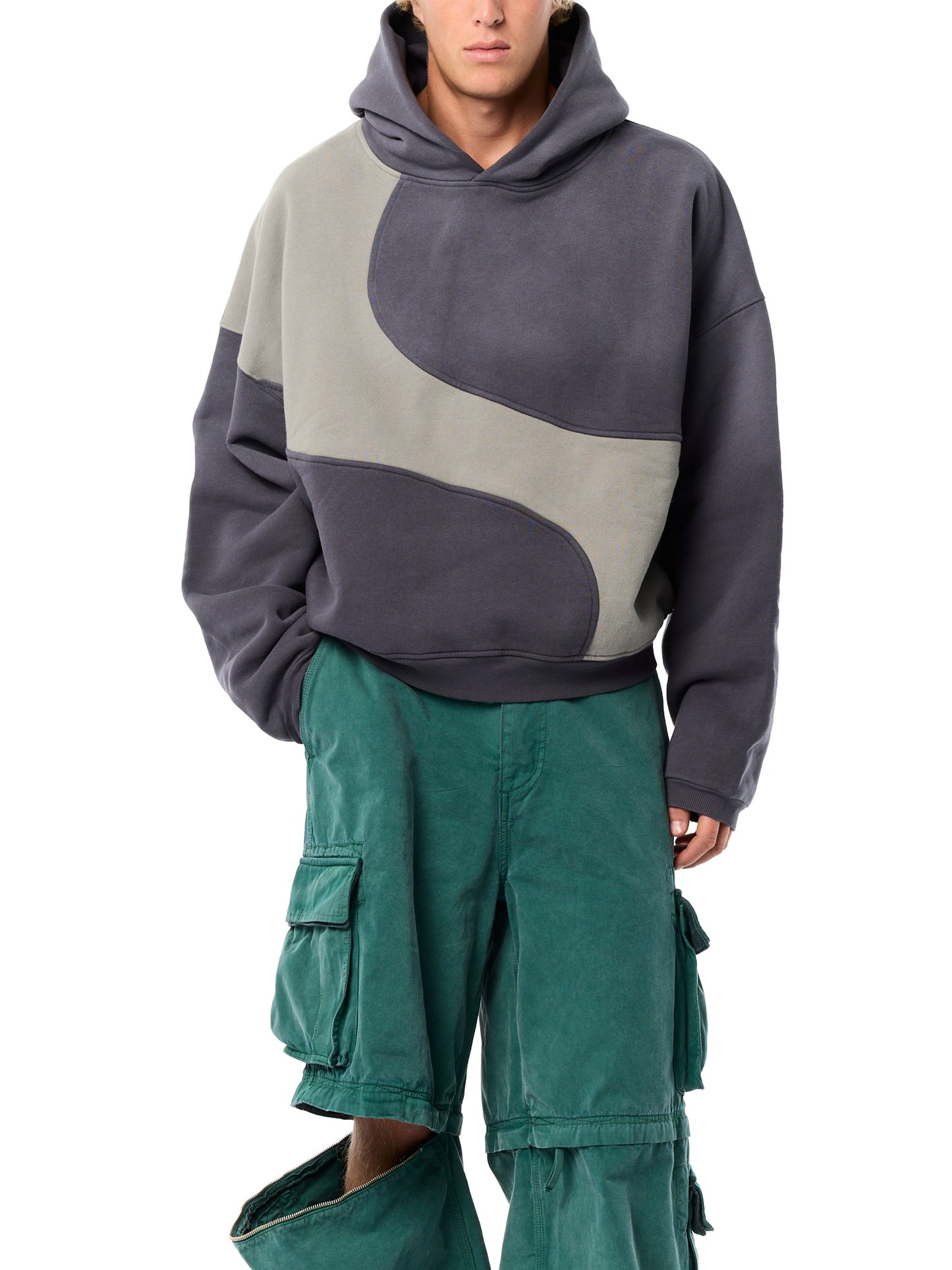 【ERL - イーアールエル】UNISEX WAVE HOODIE KNIT / DARK GREY(パーカー/ダークグレー)