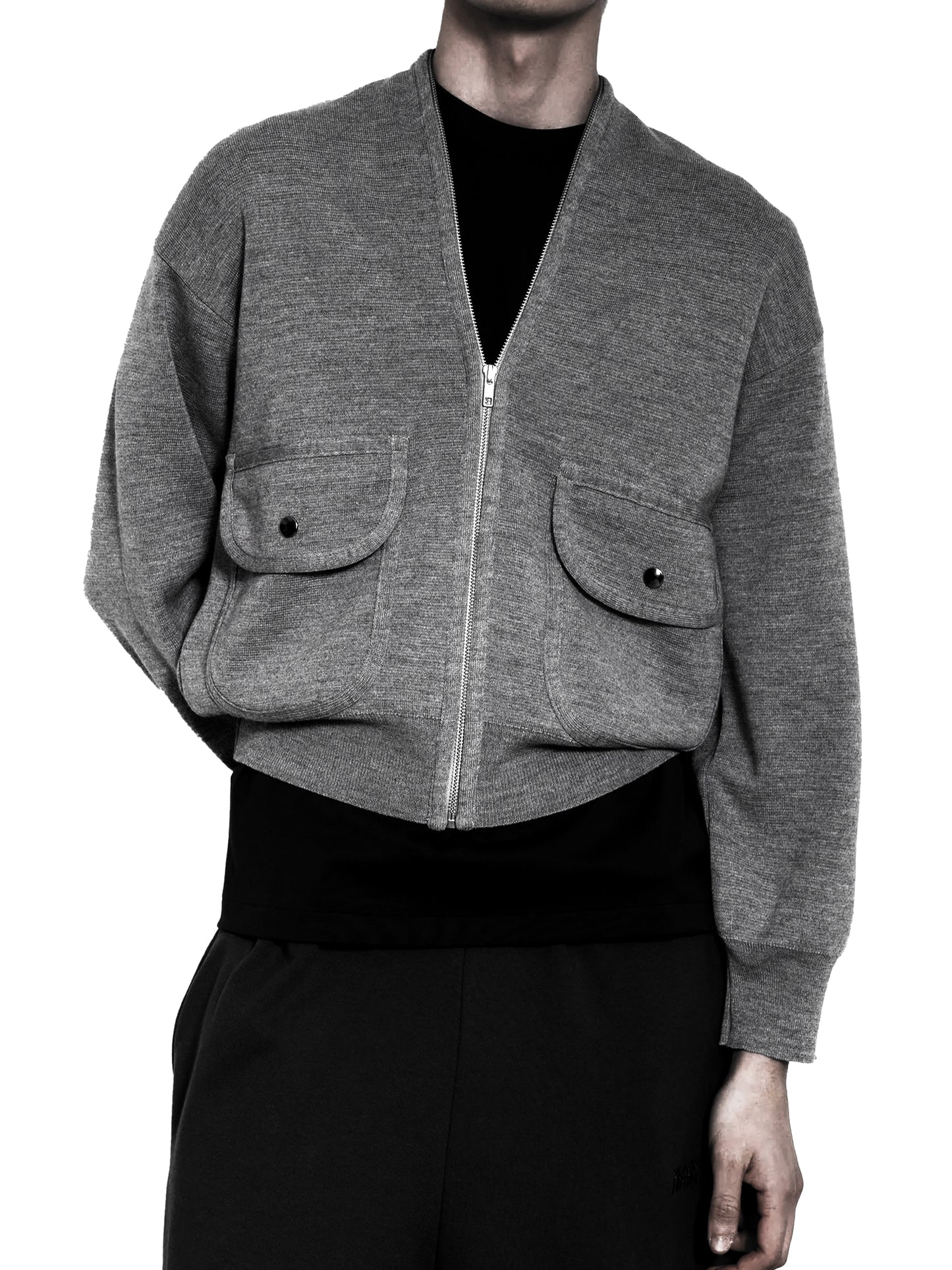 【MAGLIANO - マリアーノ】GERRI KNITTED BOMBER / DARK GREY(カーディガン/ダークグレー)