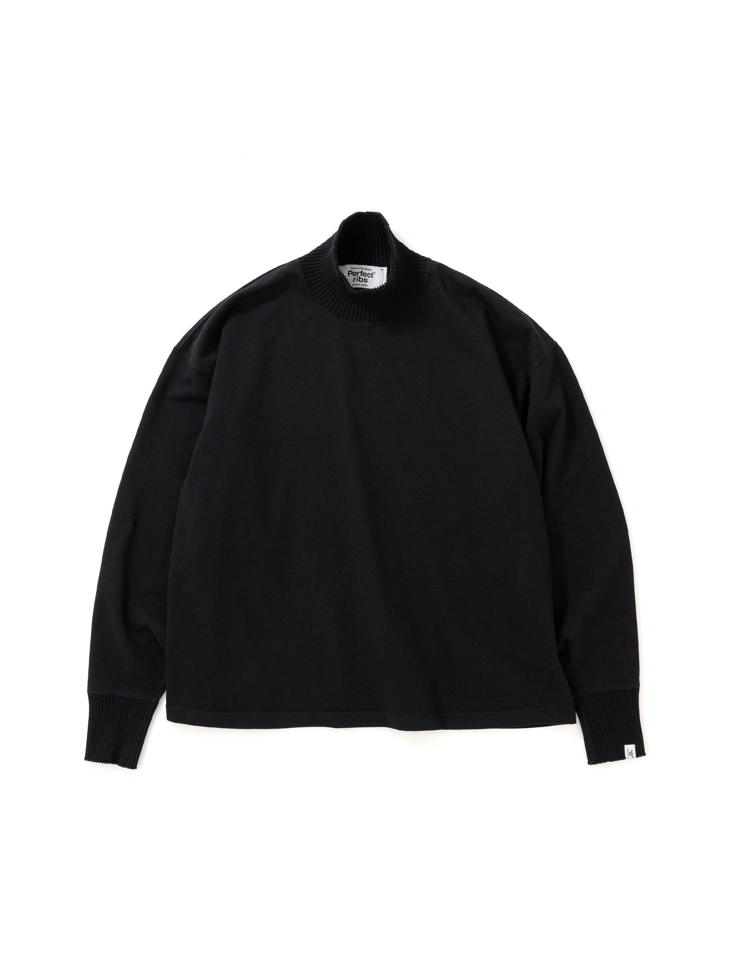 【Perfect ribs® - パーフェクトリブス】Hi-Neck T Shirts / Black(Tシャツ/ブラック)