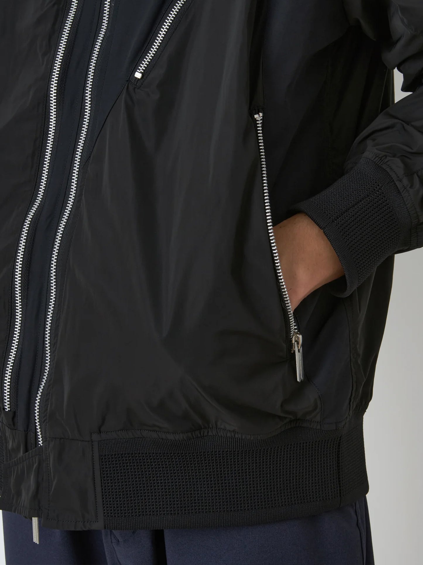 【White Mountaineering - ホワイトマウンテニアリング】ASYMMETRY FLIGHT JACKET / BLACK(ジャケット/ブラック)