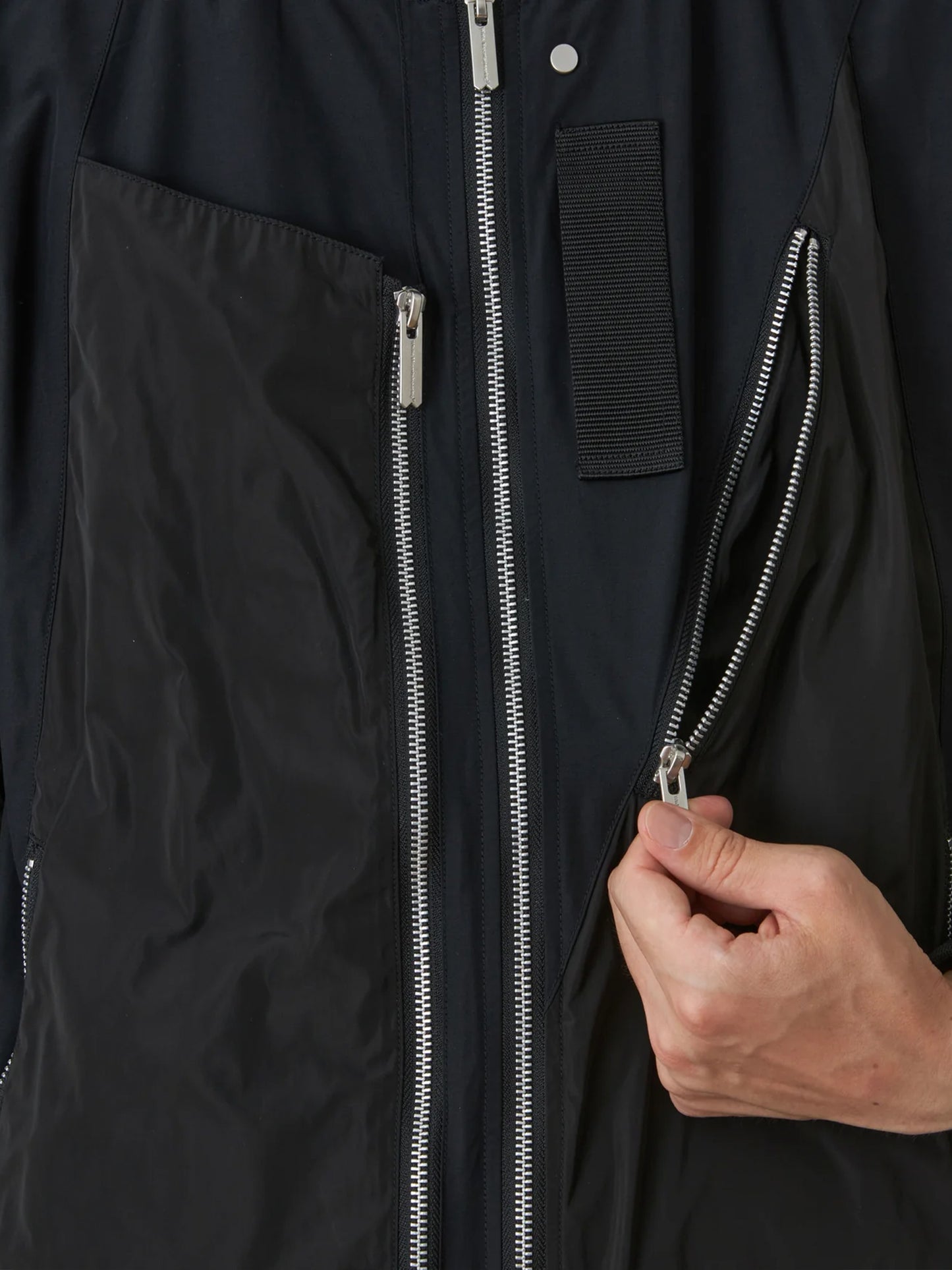 【White Mountaineering - ホワイトマウンテニアリング】ASYMMETRY FLIGHT JACKET / BLACK(ジャケット/ブラック)
