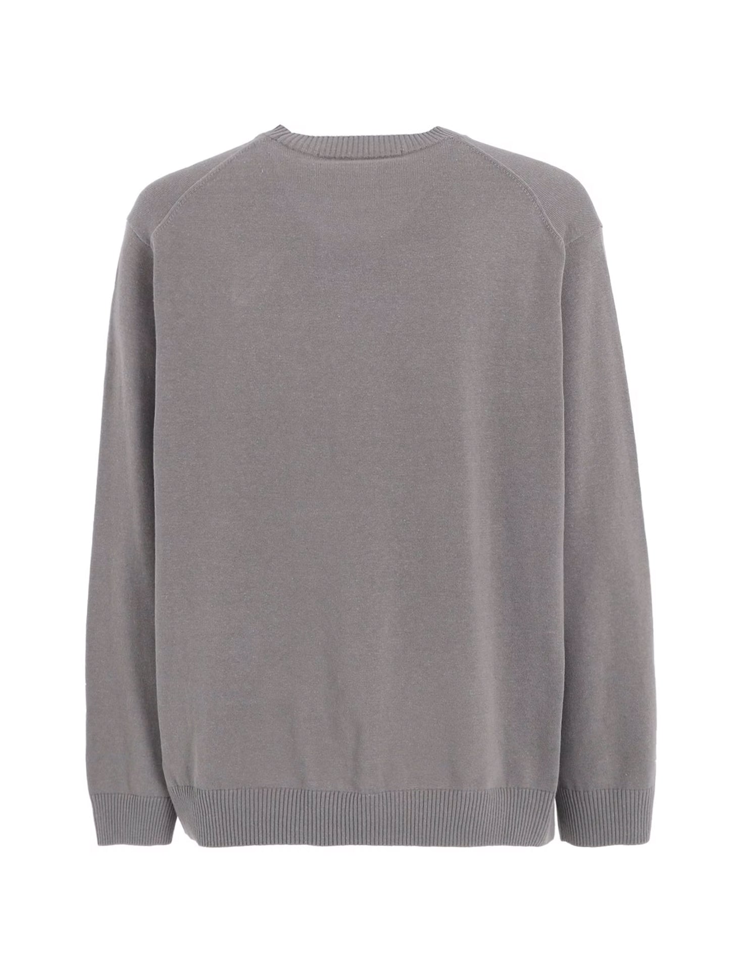【Y's for men-ワイズフォーメン】 INTERSIA LOGO ROUND NECK PULL OVER KNIT / GRAY (セーター/ニット/グレー)