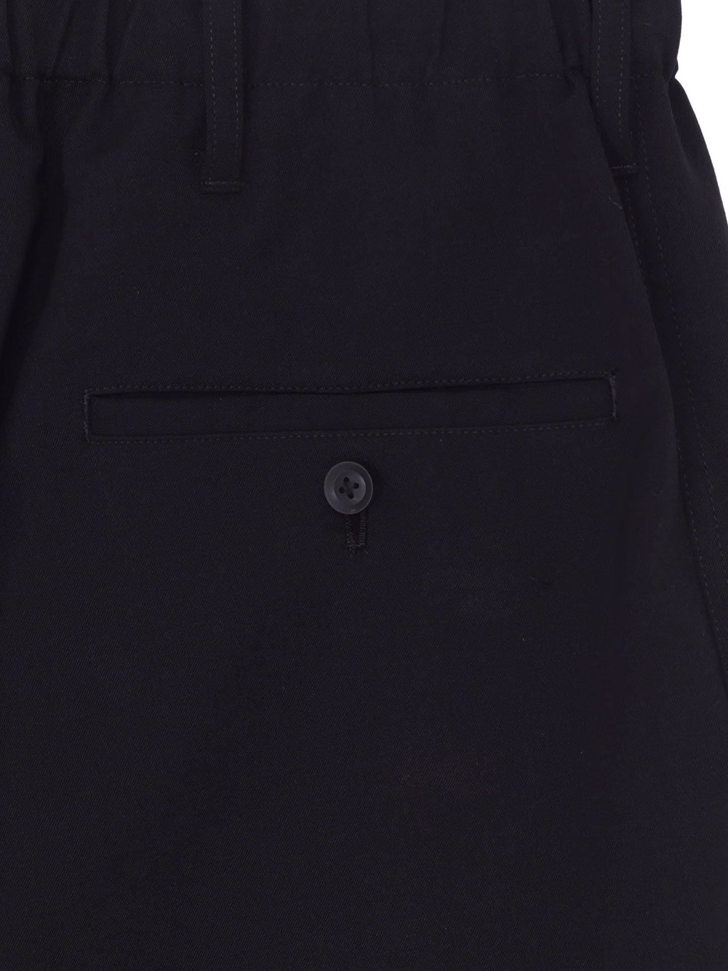 【Yohji Yamamoto POUR HOMME - ヨウジヤマモト プールオム】WOOL GABARDINE DOUBLE STITCH PANTS(パンツ/ブラック)