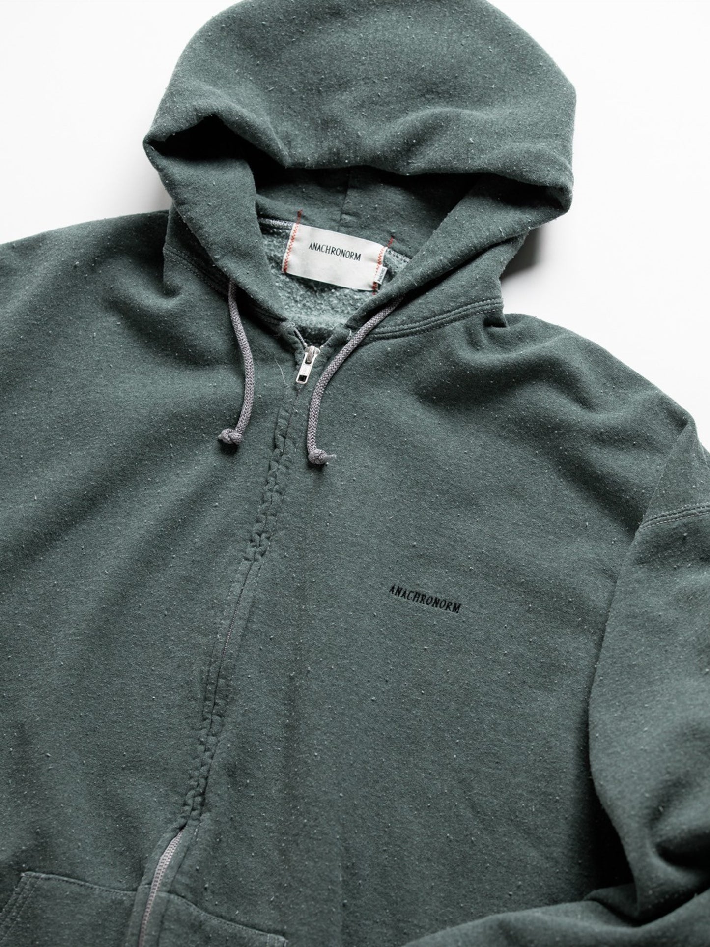 【ANACHRONORM - アナクロノーム】 AN338 DYED 50/50 PRINTED FULLZIP PARKA / GREEN DYED (フーディ/グリーン)