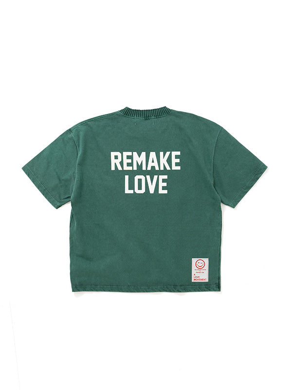 【Perfect ribs®×ALM】LOVE RECYCLE Short Sleeve T Shirts / Fade Green(Tシャツ/フェードグリーン)