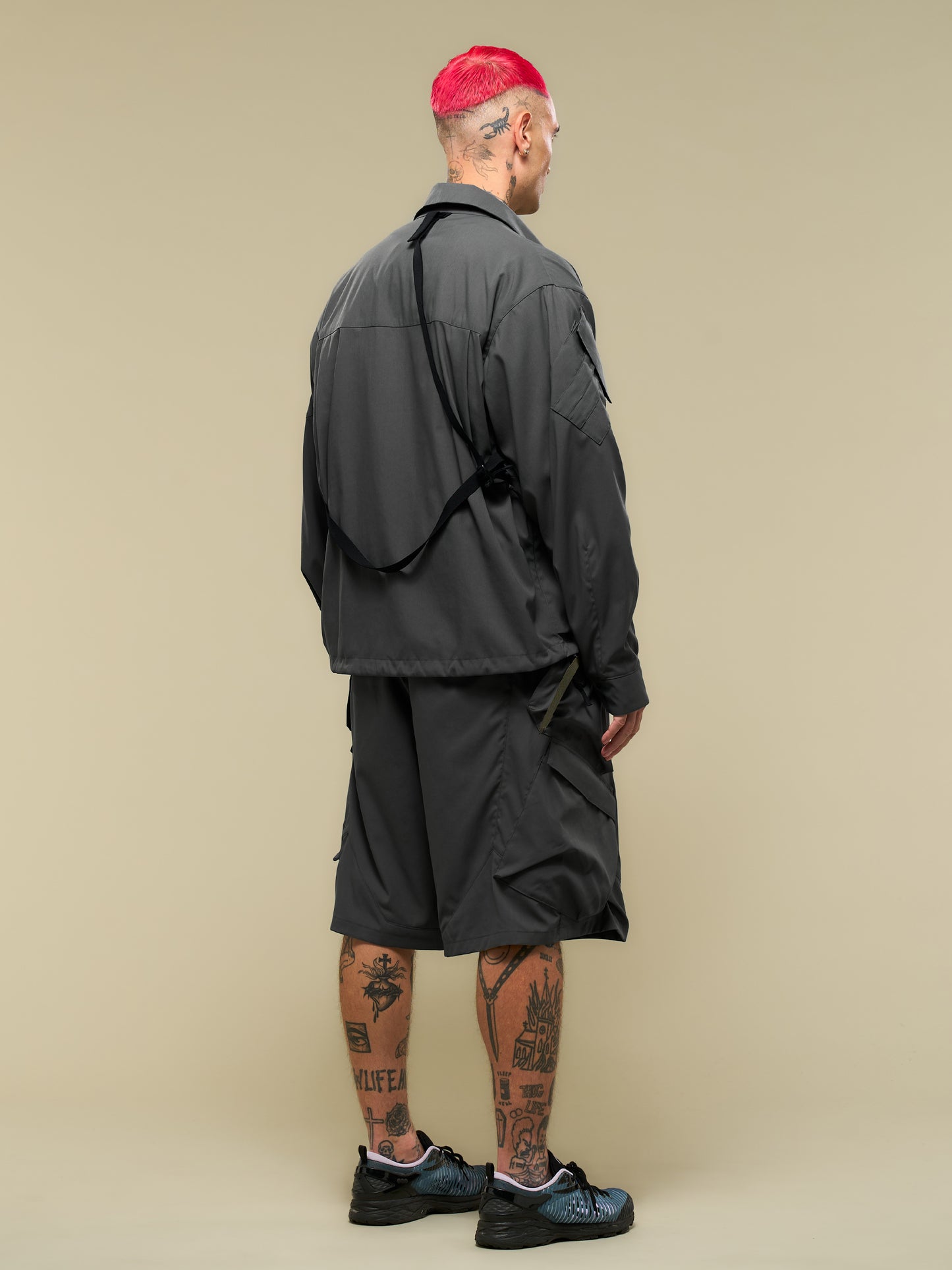 【ACRONYM - アクロニウム】LA12-M / NYLON STRETCH SHIRT(ジャケット/グレー)