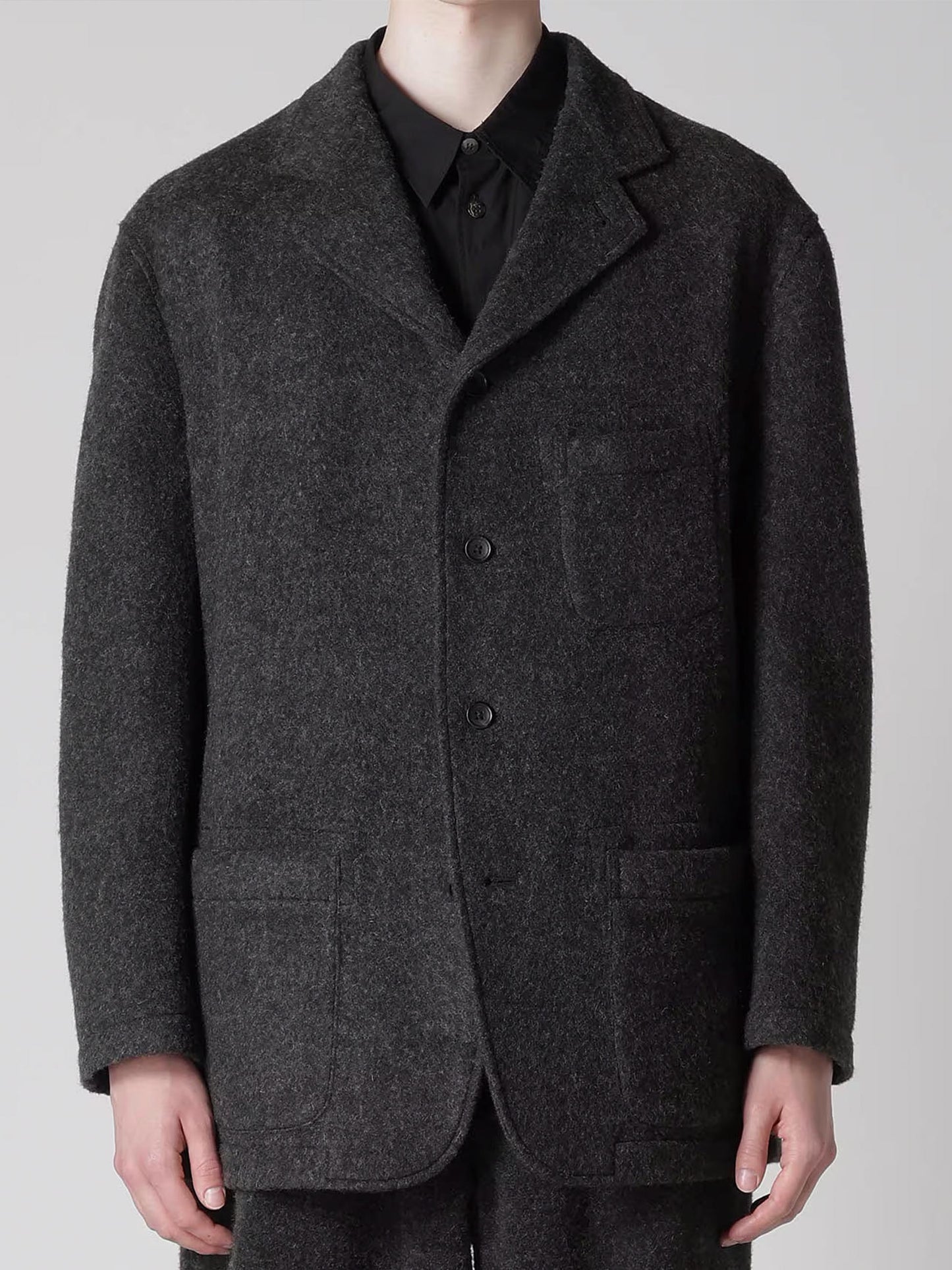 【Y's for men - ワイズフォーメン】"Y's for men × MASSES" WOOL HERRINGBONE JACKET(ジャケット/ブラック)