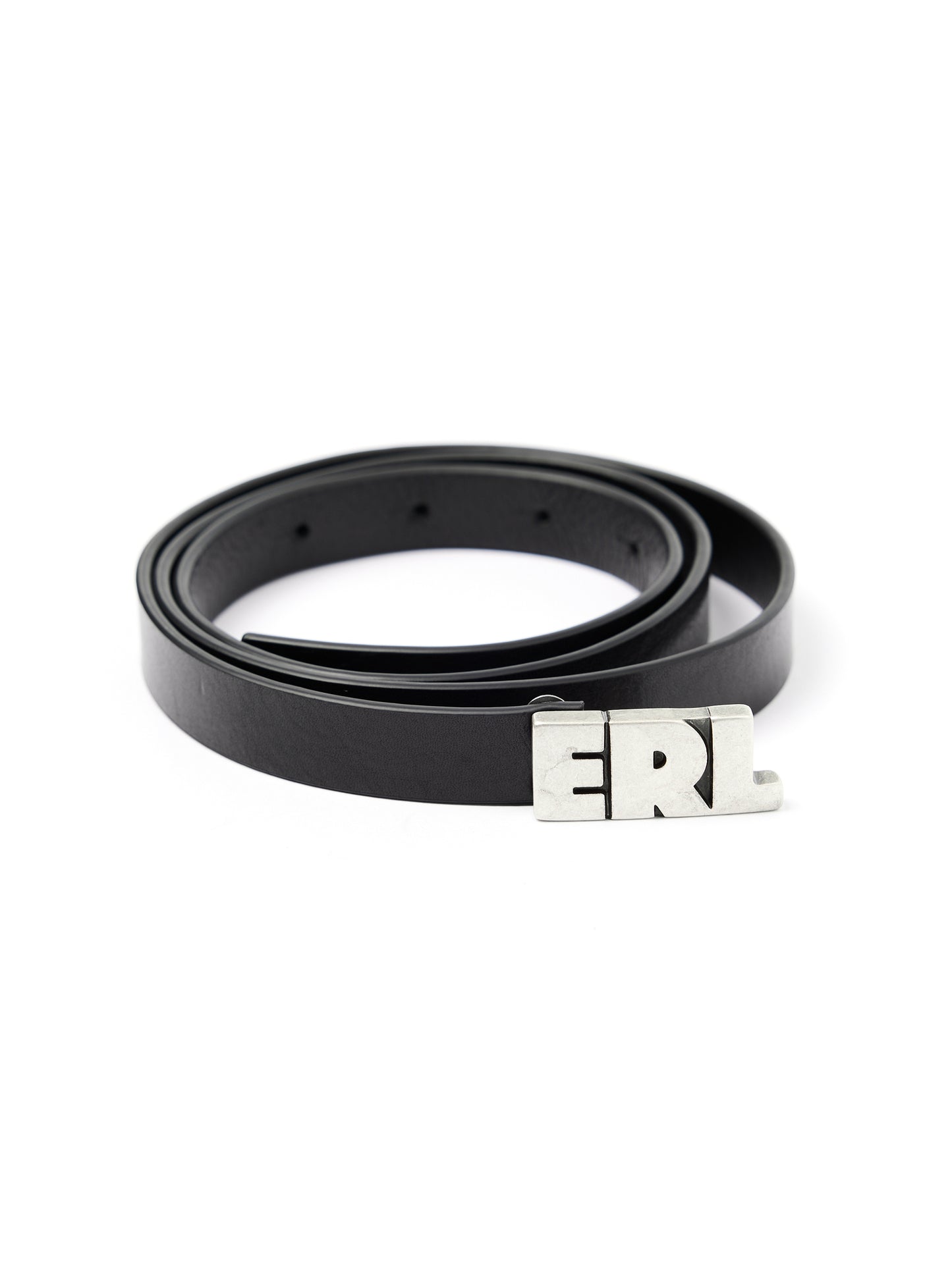 【ERL - イーアールエル】UNISEX ERL LOGO SKINNY LEATHER BELT / BLACK(ベルト/ブラック)
