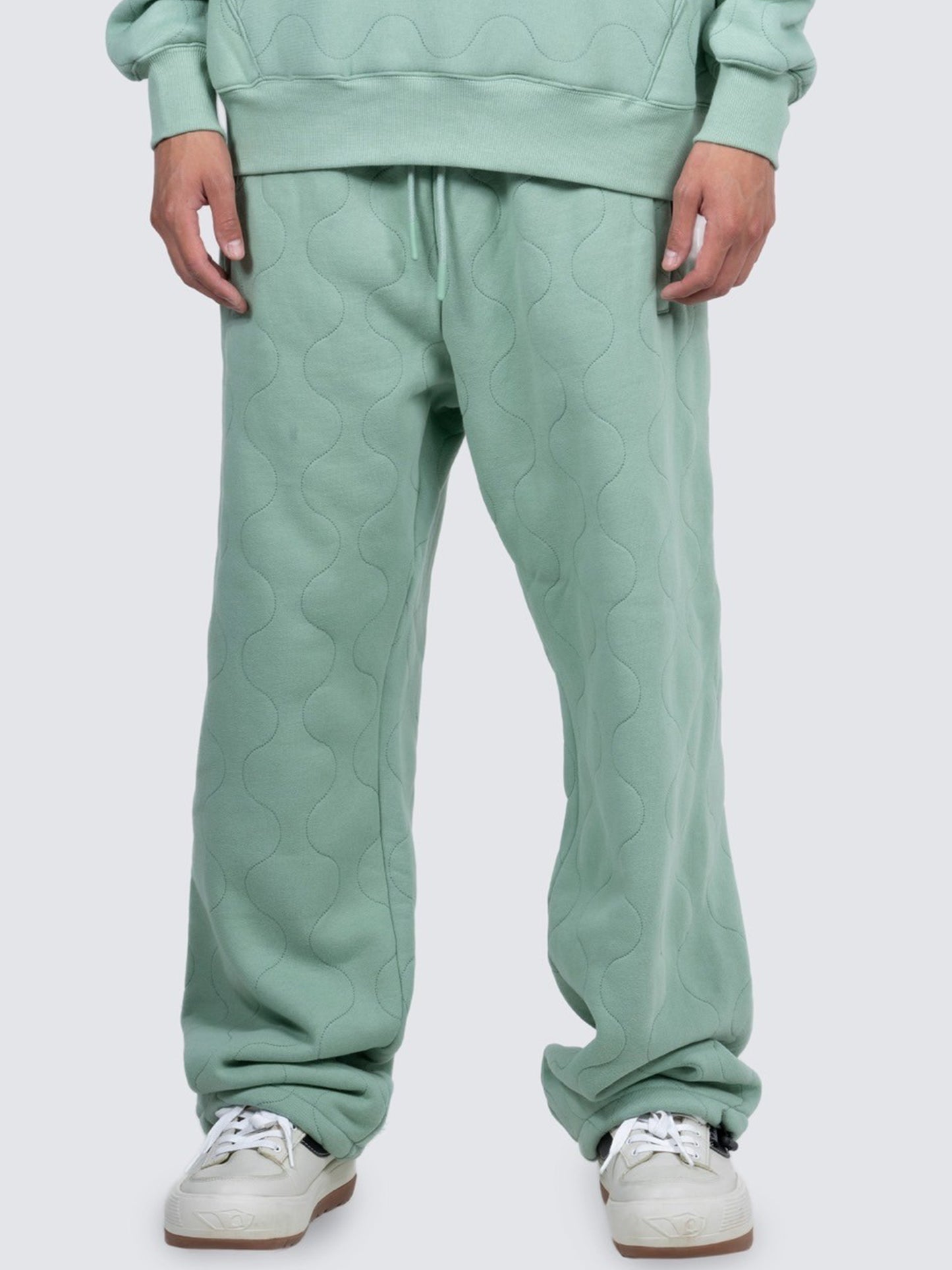 【PLEASURES - プレジャーズ】WAVE QUILTED EASY PANTS / MATCHA (パンツ/抹茶)