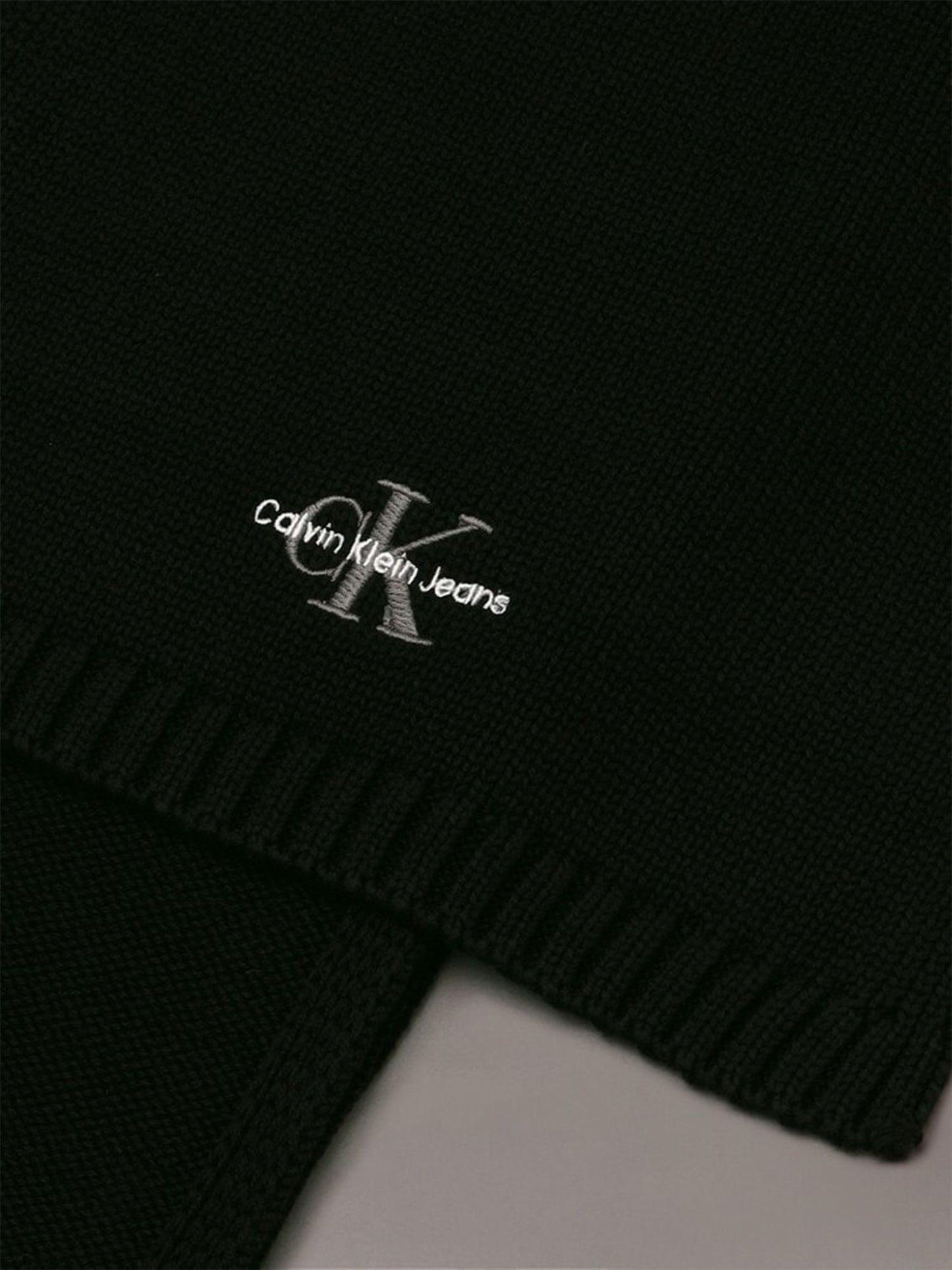 【Calvin Klein - カルバンクライン】MONOGRAM LOGO KNIT SCARF / BLACK (マフラー/ブラック)