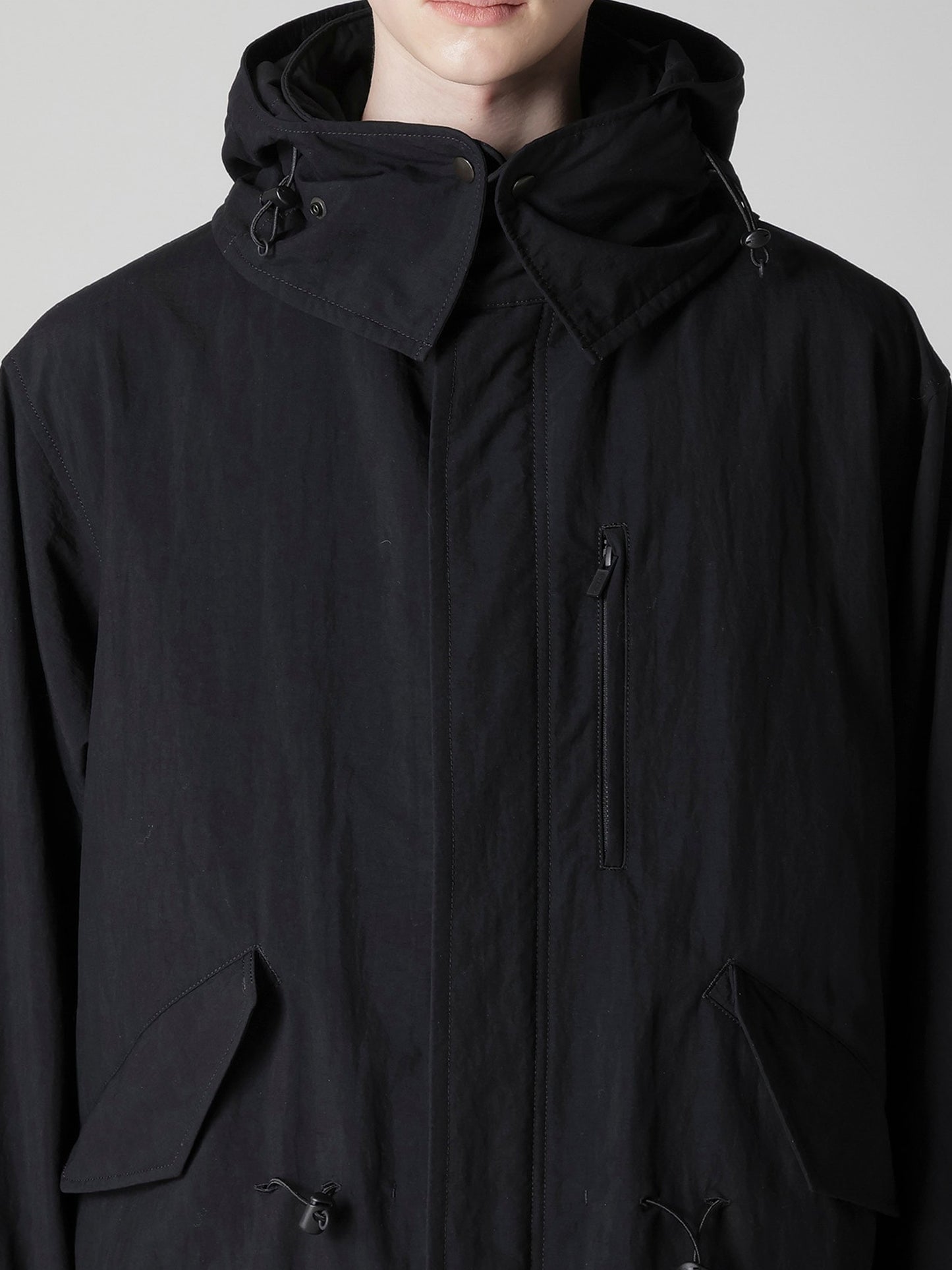 【Y's for men-ワイズフォーメン】NYLON TASLAN MOD COAT WITH THINSULATE(コート/ブラック)