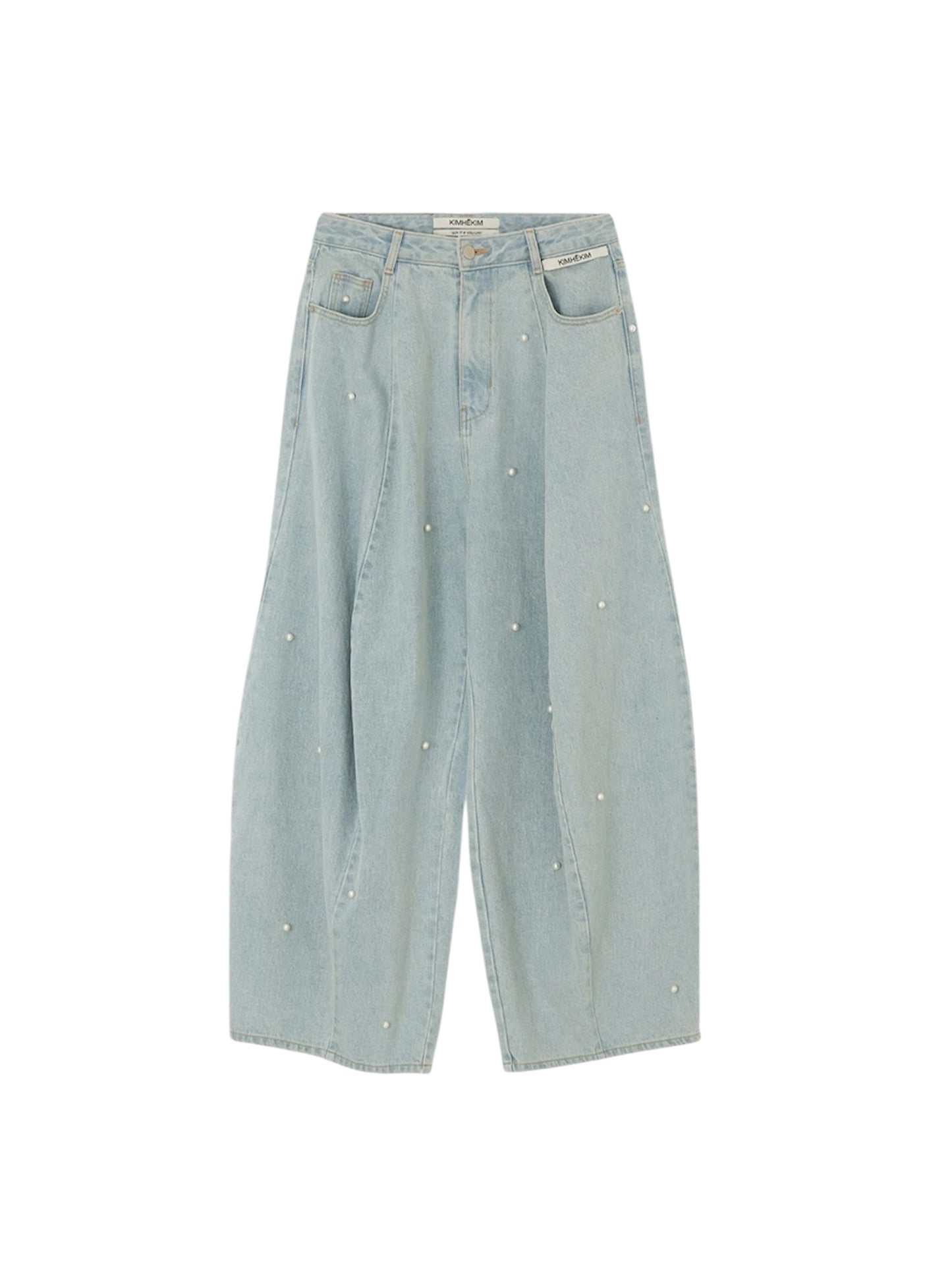 【KIMHEKIM - キムヘキム】Pearl Embellished Balloon Fit Jeans / Sky Blue(パンツ/スカイブルー)