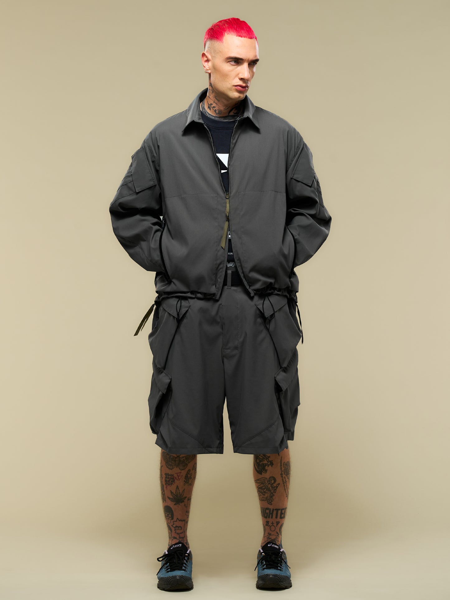 【ACRONYM - アクロニウム】LA12-M / NYLON STRETCH SHIRT(ジャケット/グレー)