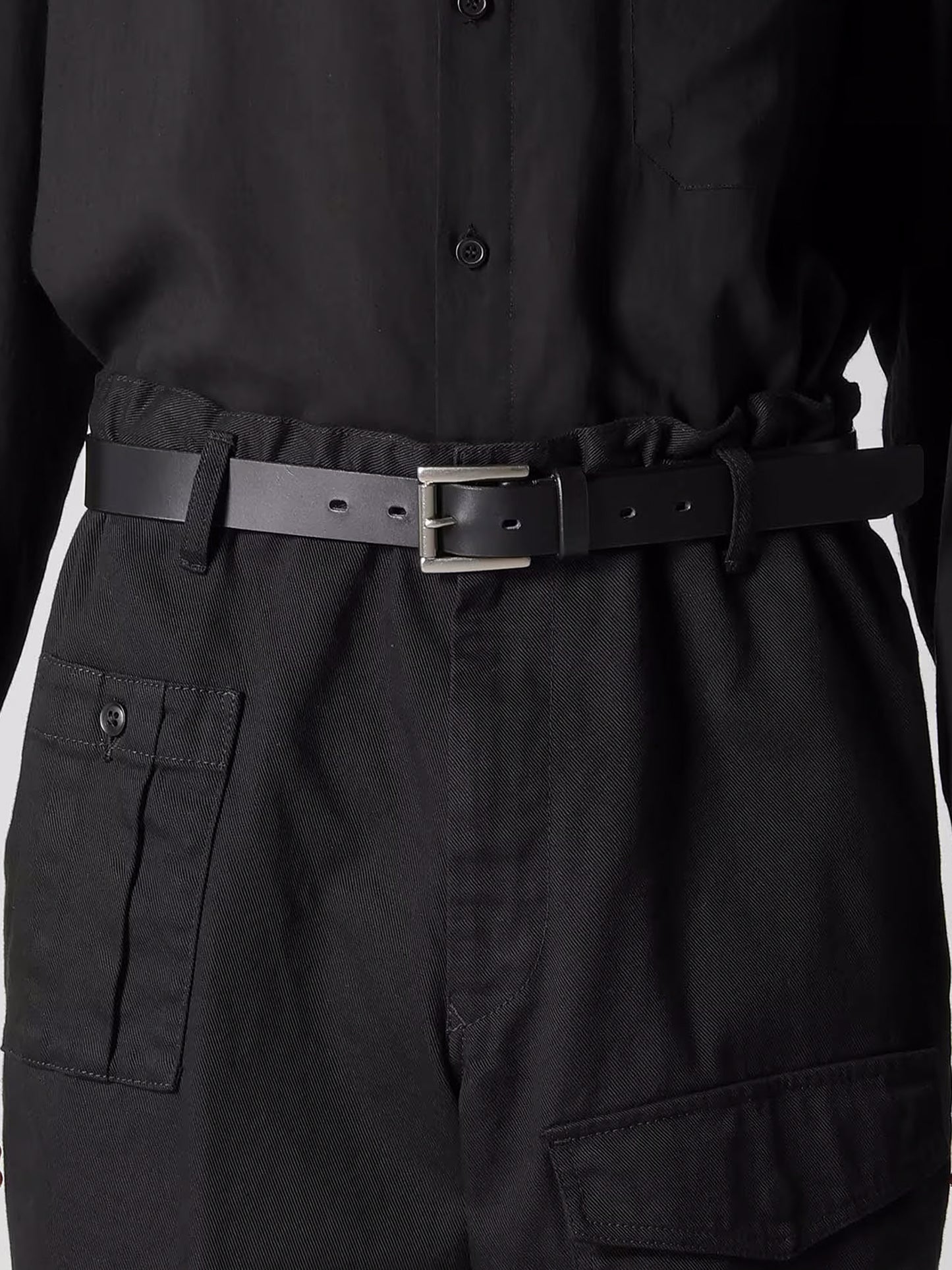 【Yohji Yamamoto POUR HOMME - ヨウジヤマモト プールオム】BLACK SCANDAL KATSURAGI NO-TUCK WAIST STRING WORK PANTS(パンツ/ブラック)