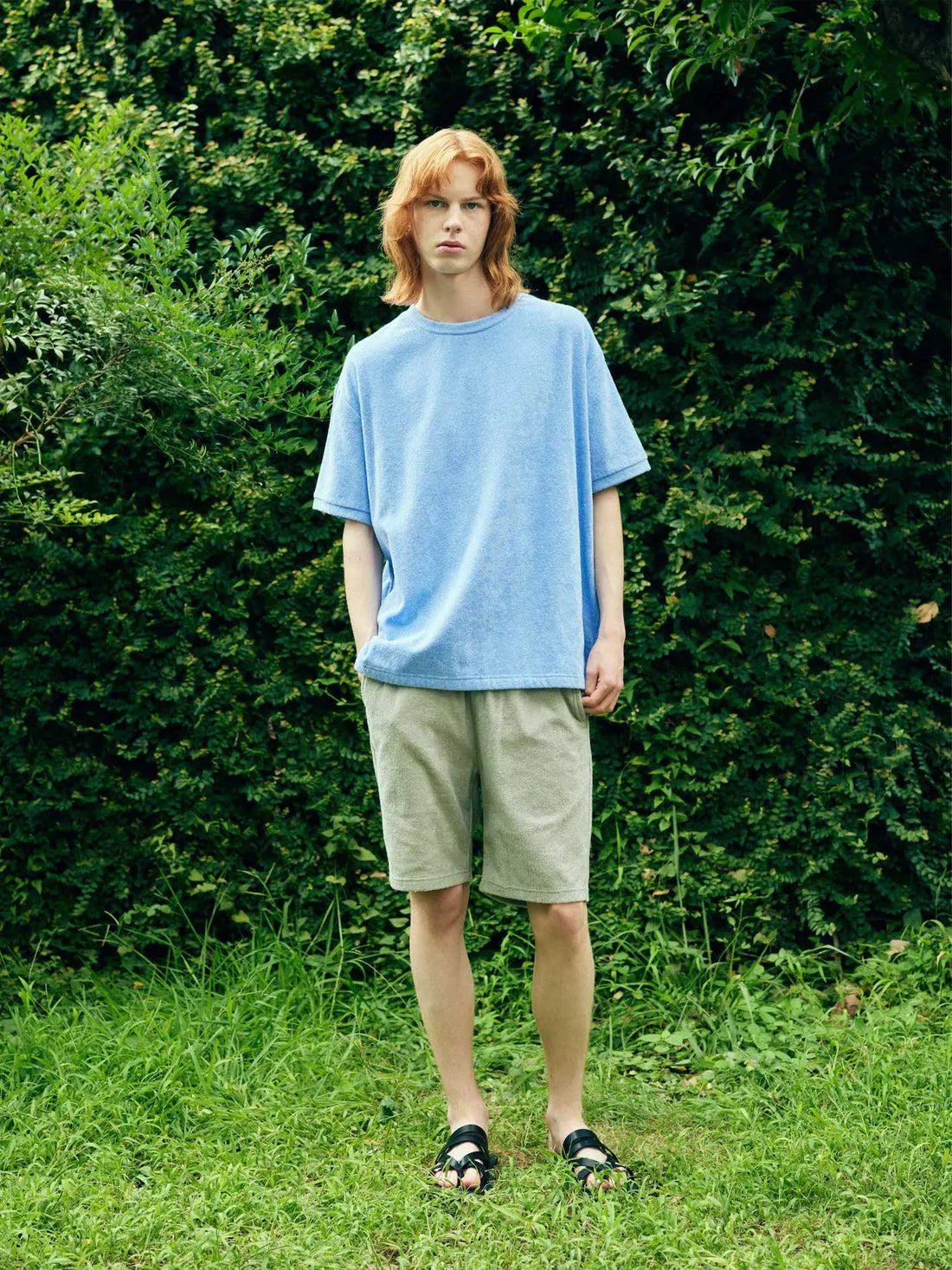 【THING FABRICS - シングファブリックス】2mm Pile T-Shirt / KHAKI BEIGE(Tシャツ/カーキベージュ)
