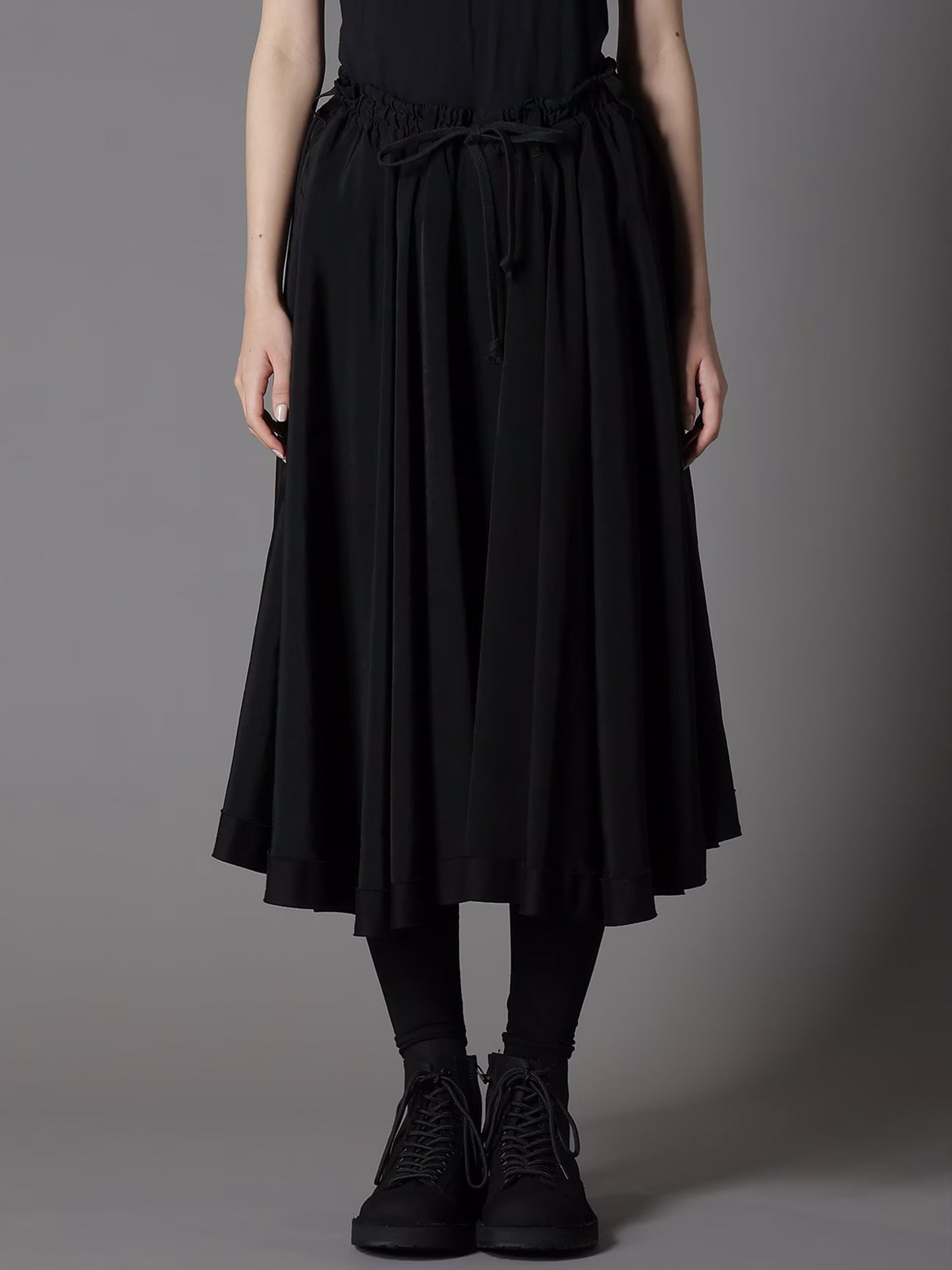 【Ground Y - グラウンドワイ】CREPE DE CHINE CIRCLE PANTS(パンツ/ブラック)