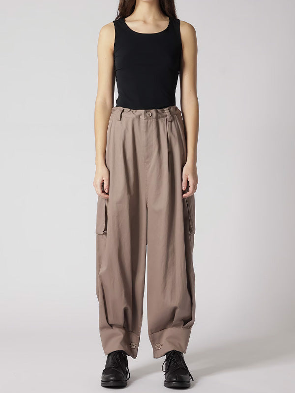 【Y's - ワイズ】Y's BORN PRODUT COTTON TWILL CUFFED HEM CARGO PANTS /MOCHA(パンツ/モカ)