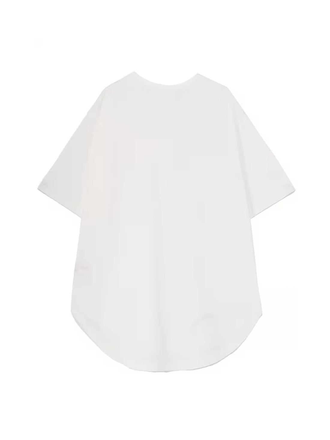 【Ground Y - グラウンドワイ】COTTON JERSEY HEM ROUND JUMBO T-SHIRT SHORT SLEEVES /WHITE(Tシャツ/ホワイト)