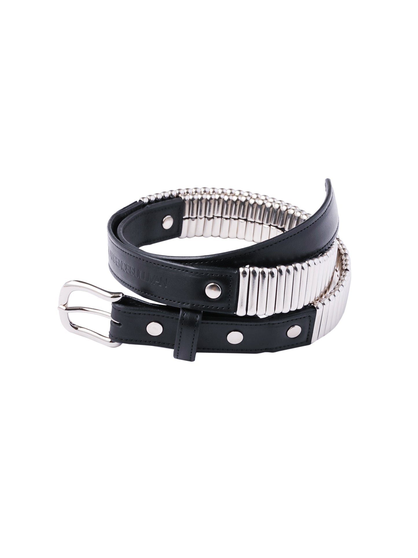 【JOHN LAWRENCE SULLIVAN - ジョンローレンスサリバン】Leather belt with metal parts(ベルト/ブラック)