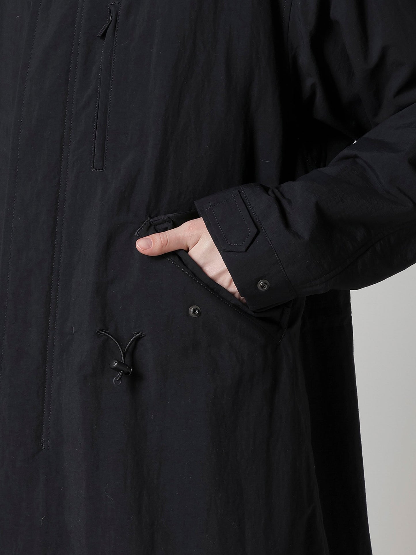 【Y's for men-ワイズフォーメン】NYLON TASLAN MOD COAT WITH THINSULATE(コート/ブラック)