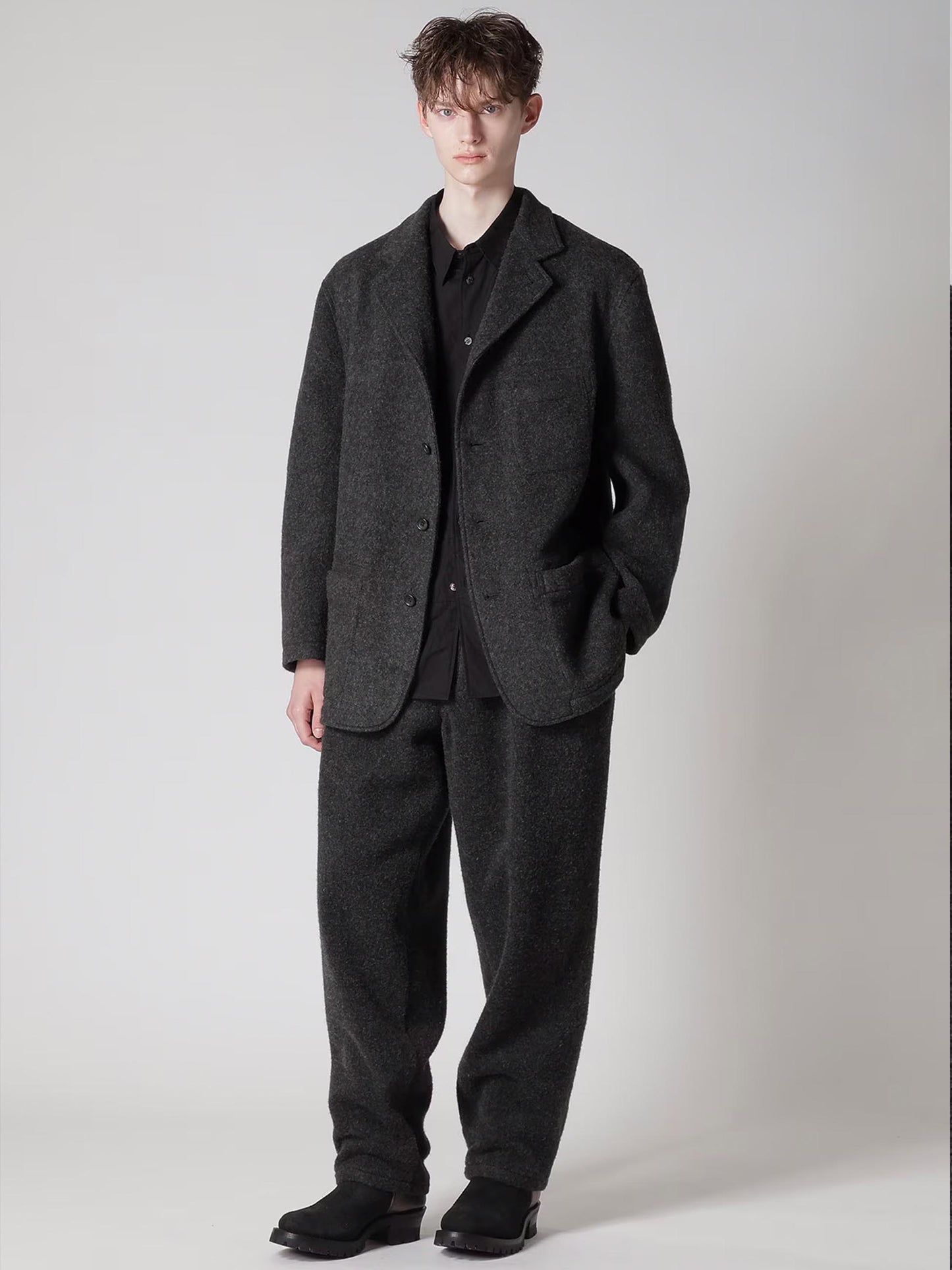 【Y's for men - ワイズフォーメン】"Y's for men × MASSES" WOOL HERRINGBONE JACKET(ジャケット/ブラック)