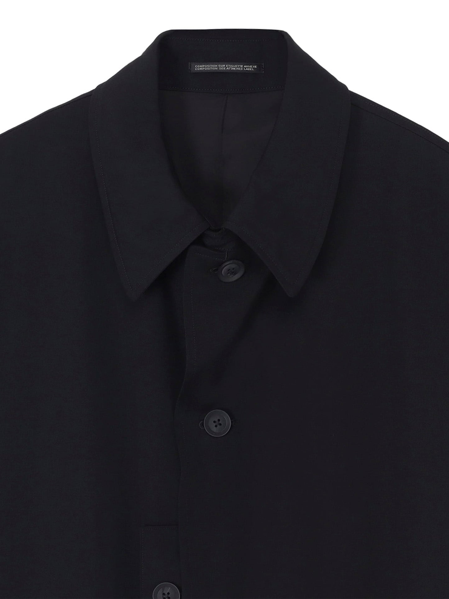 【Yohji Yamamoto POUR HOMME - ヨウジヤマモト プールオム】WOOL GABARDINE DESIGNED SLEEVE COAT(コート/ブラック)
