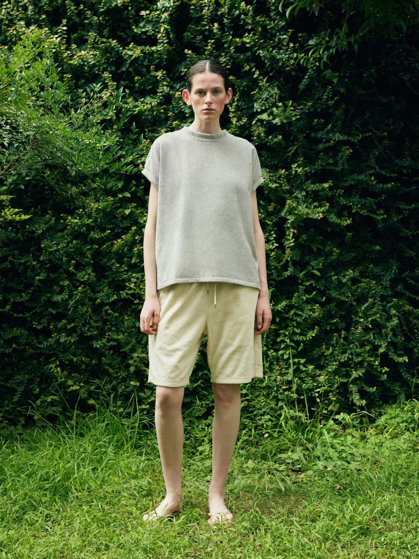 【THING FABRICS - シングファブリックス】2mm Pile Bermuda Pants / LIGHT GREY(ショーツ/ライトグレー)