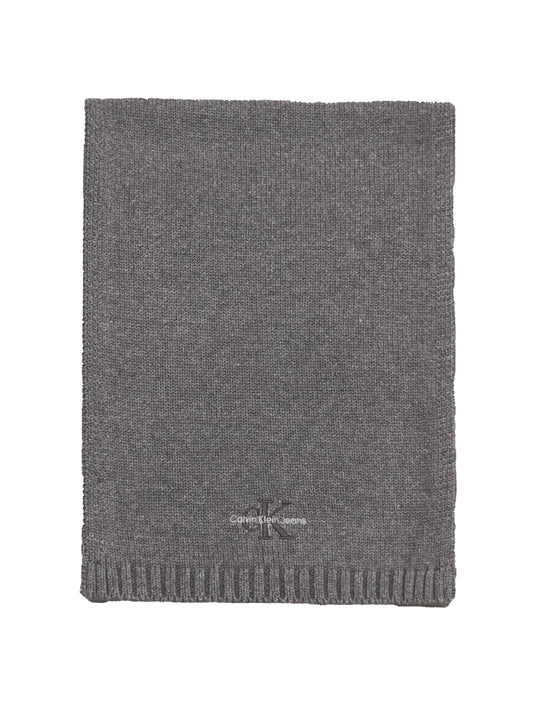 【Calvin Klein - カルバンクライン】MONOGRAM LOGO KNIT  SCARF / GRAY (マフラー/グレー)