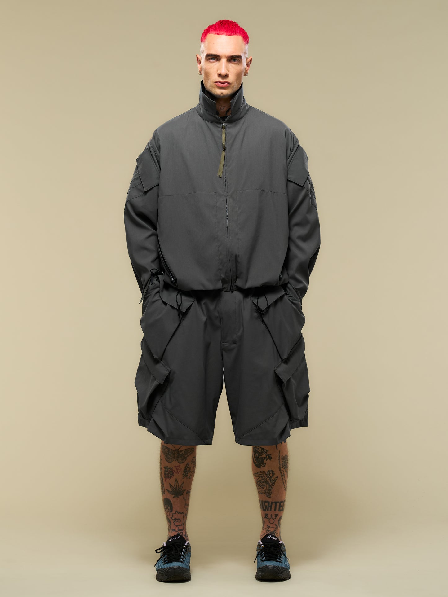 【ACRONYM - アクロニウム】LA12-M / NYLON STRETCH SHIRT(ジャケット/グレー)