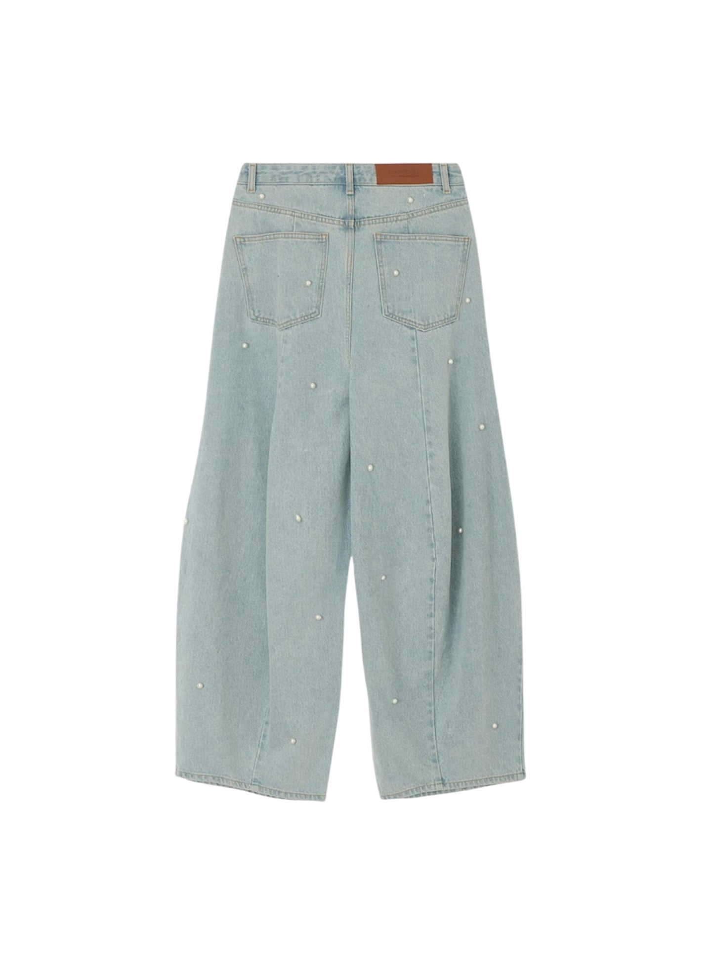 【KIMHEKIM - キムヘキム】Pearl Embellished Balloon Fit Jeans / Sky Blue(パンツ/スカイブルー)