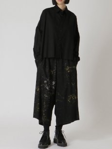 【Y's - ワイズ】Y's BORN PRODUT THIN COTTON TWILL DOUBLE FRONT OVERSIZED SHIRT / BLACK (シャツ/ブラック)