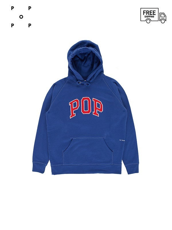 【POP TRADING COMPANY - ポップ トレーディング カンパニー】ARCH HOODED SWEAT / BLUE (フーディ/ブルー)