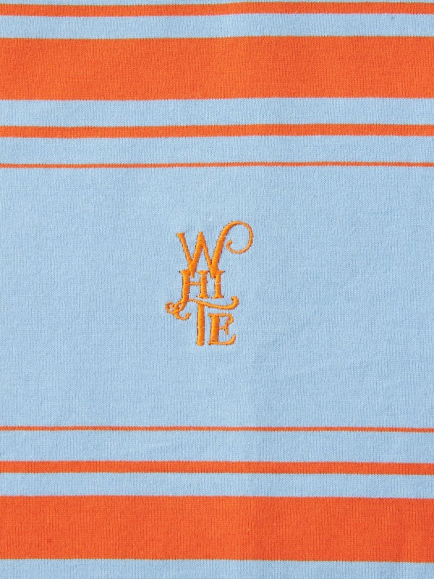 【White Mountaineering - ホワイトマウンテニアリング】RANDAM STRIPE LOGO T-SHIRT / SAX (Tシャツ/サックス)
